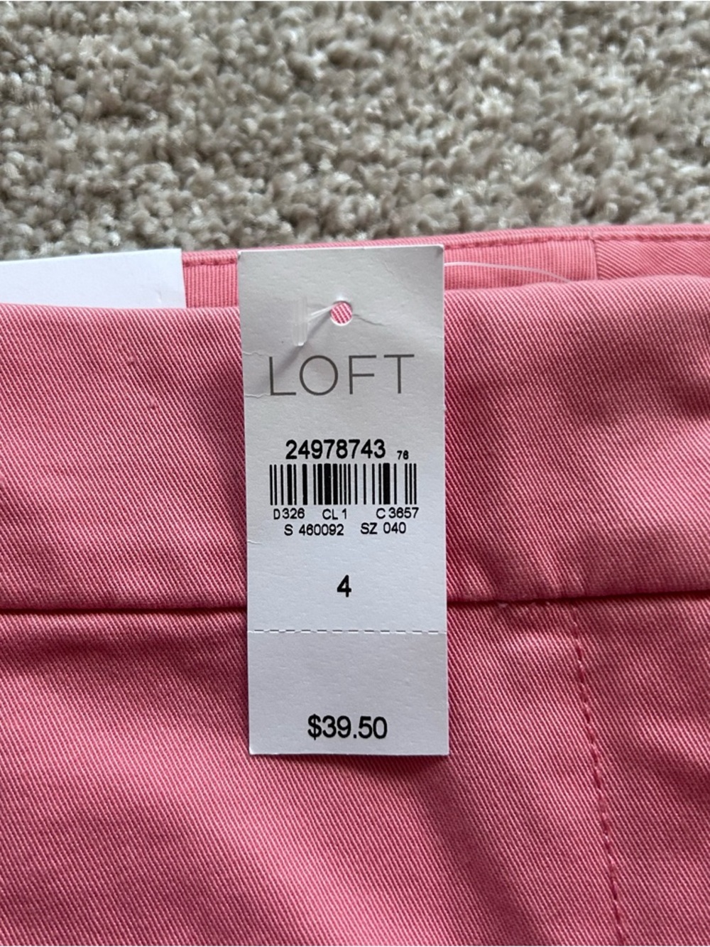 NWT LOFT The Riviera Short Pink Coral Chino Shorts Size 4 4" Inseam - Picture 6 of 12